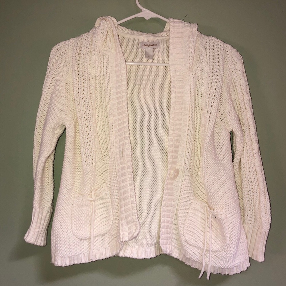 White hoodie cardigan💘